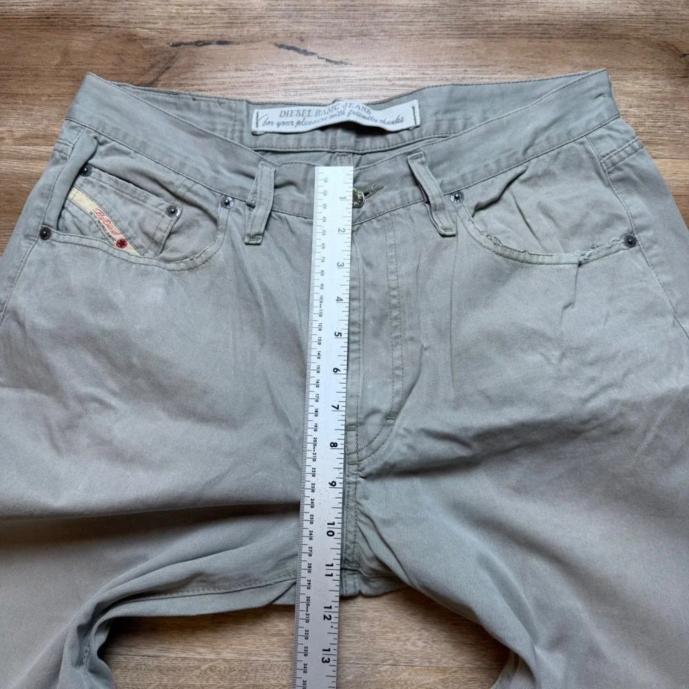 Vintage Diesel Jeans Men 34x29 Light Gray Straight Leg Button Fly Pants (Tag 36) - Picture 11 of 14